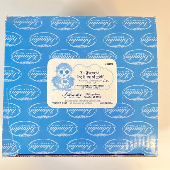 NEW Sonshine Promises by Gretchen Clasby Owl Figurine “Forgiveness” 1999 #7043 - Picture 7 of 8